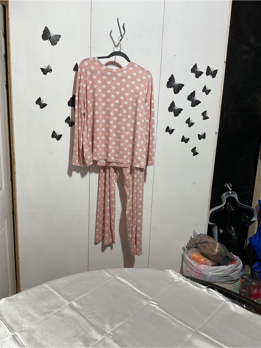 Dusty Pink Polka Dot Pajama Set